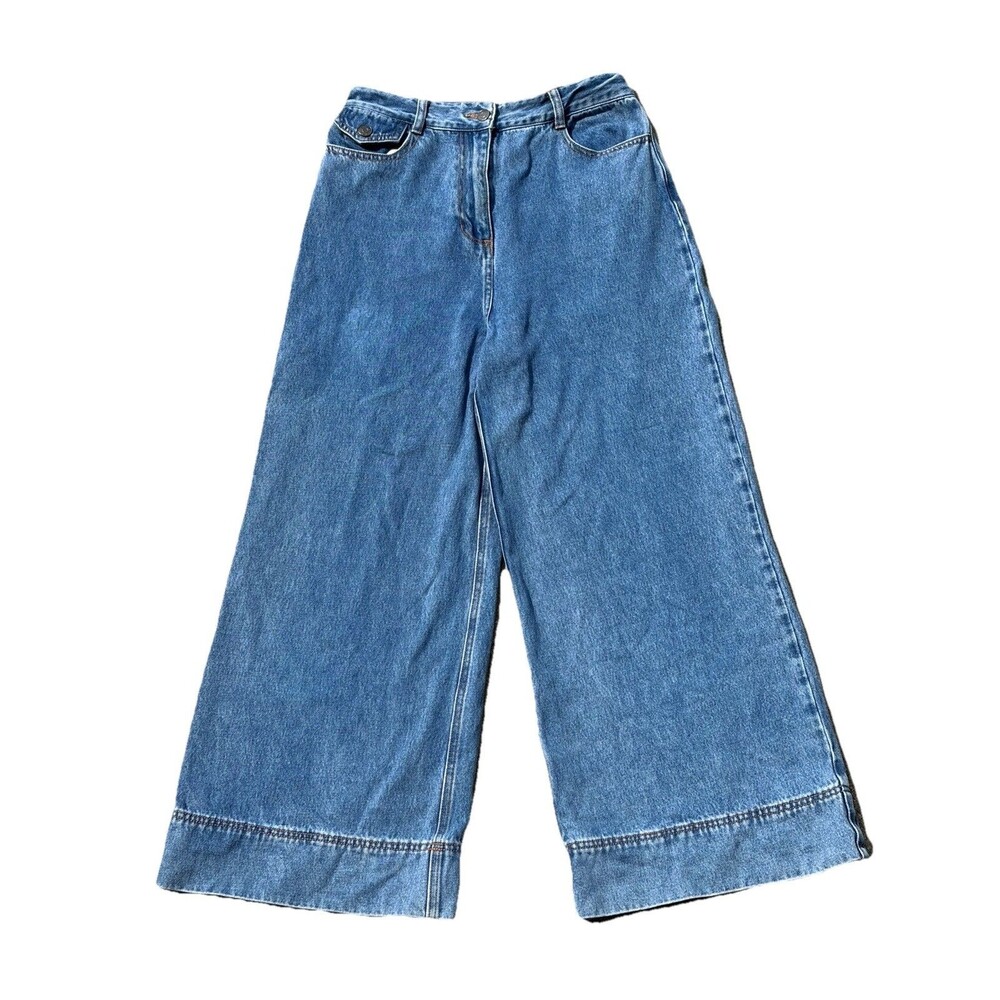 Shona Joy Wide Leg Jeans Dark Wash Raquel Size 6 /27x26 Elevated Casual